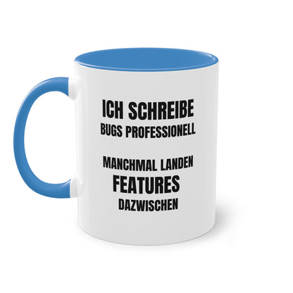 Programmierer Tasse - "Ich schreibe Bugs professionell"