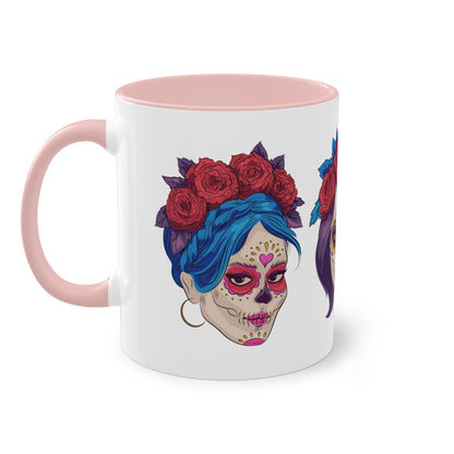 Día de los Muertos Tasse - Elegante Catrina-Designs mit Rosen