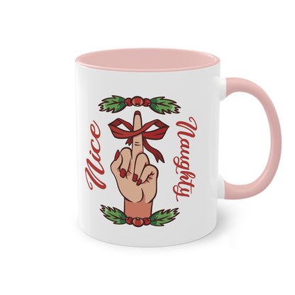 Böse und Brav im Weihnachtsstil: Naughty & Nice Tasse