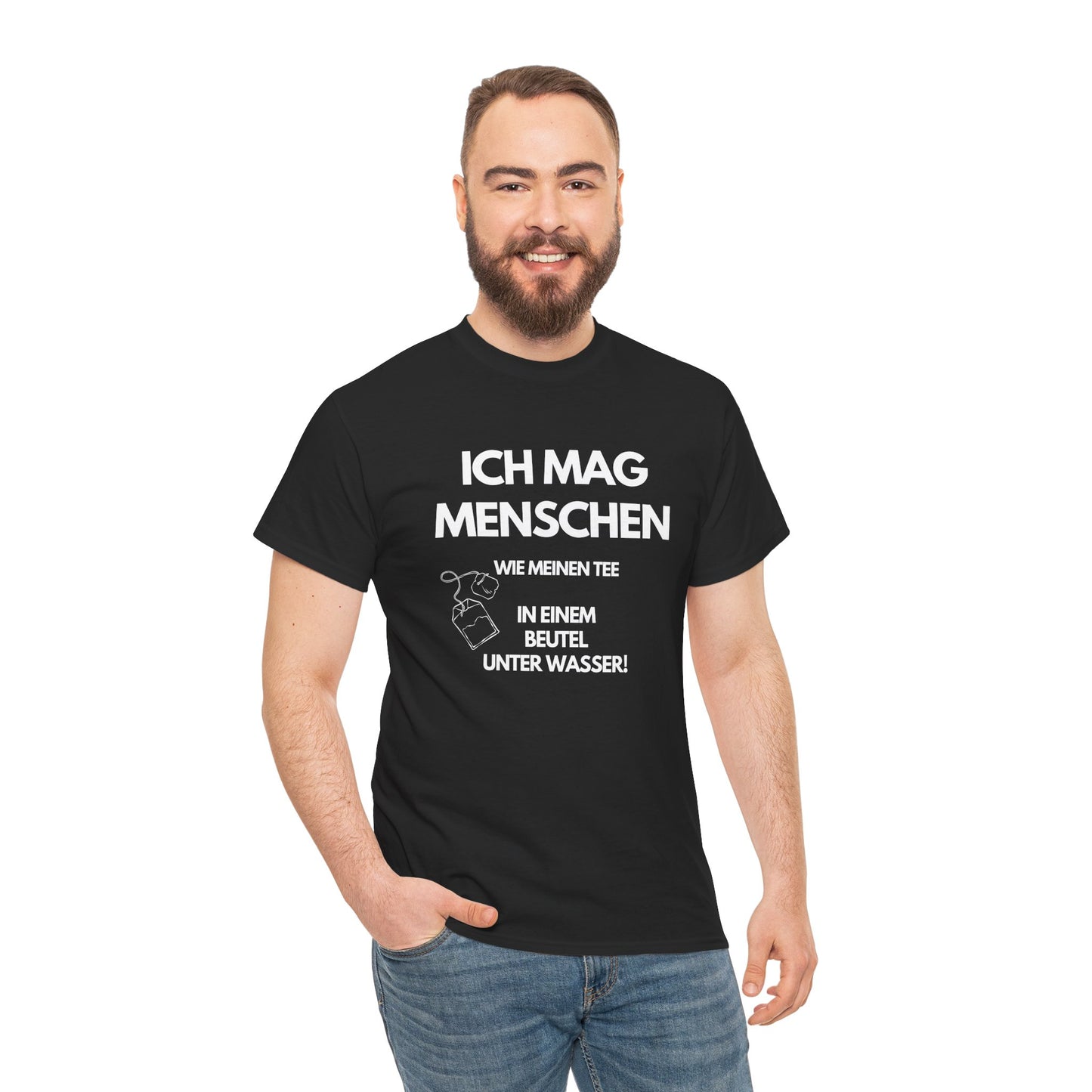 Ich mag Menschen wie meinen Tee - Lustiges T-Shirt in Schwarz