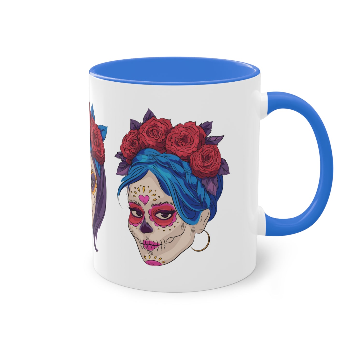 Día de los Muertos Tasse - Elegante Catrina-Designs mit Rosen