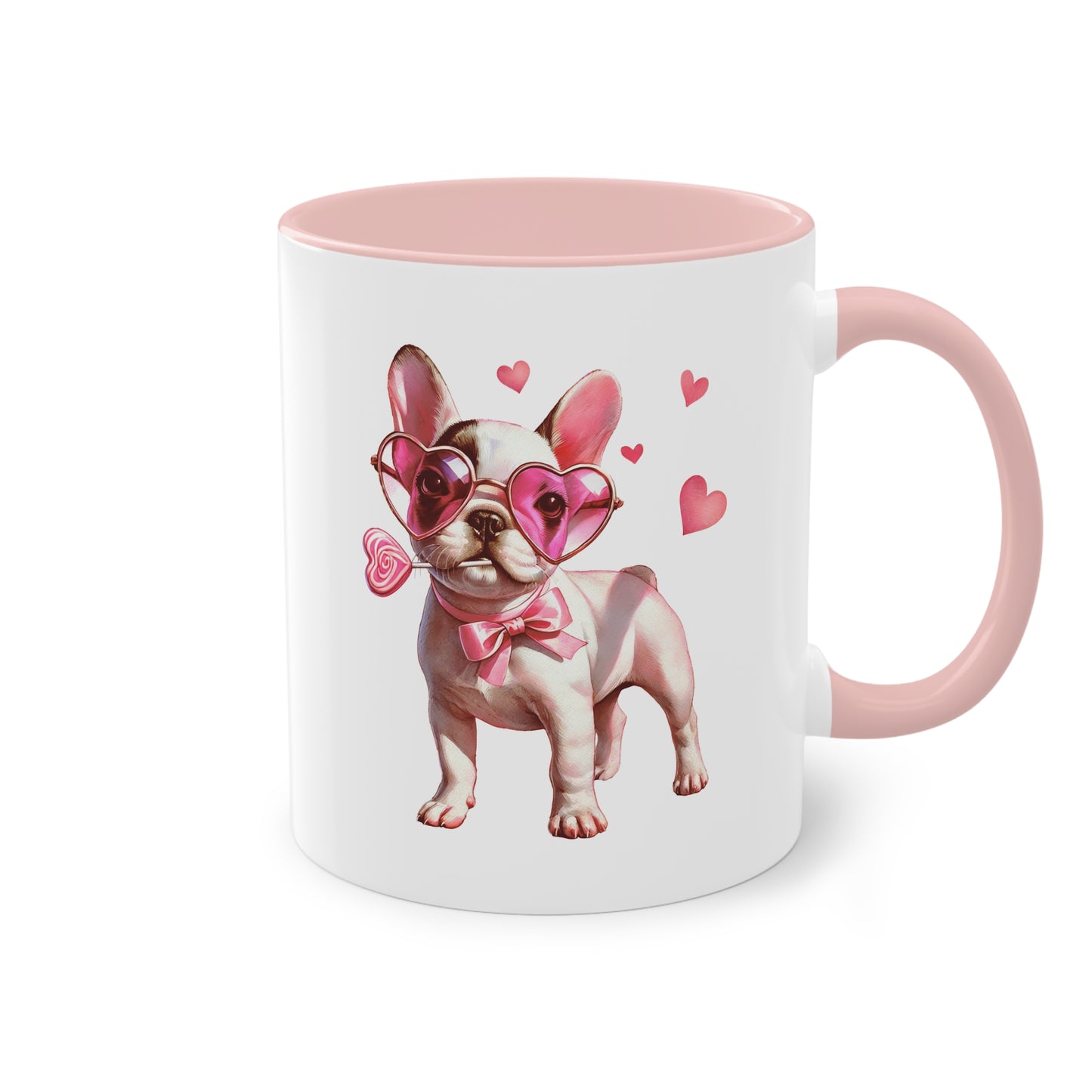 Süße French Bulldog Tasse mit Herzbrille für Hunde Fans