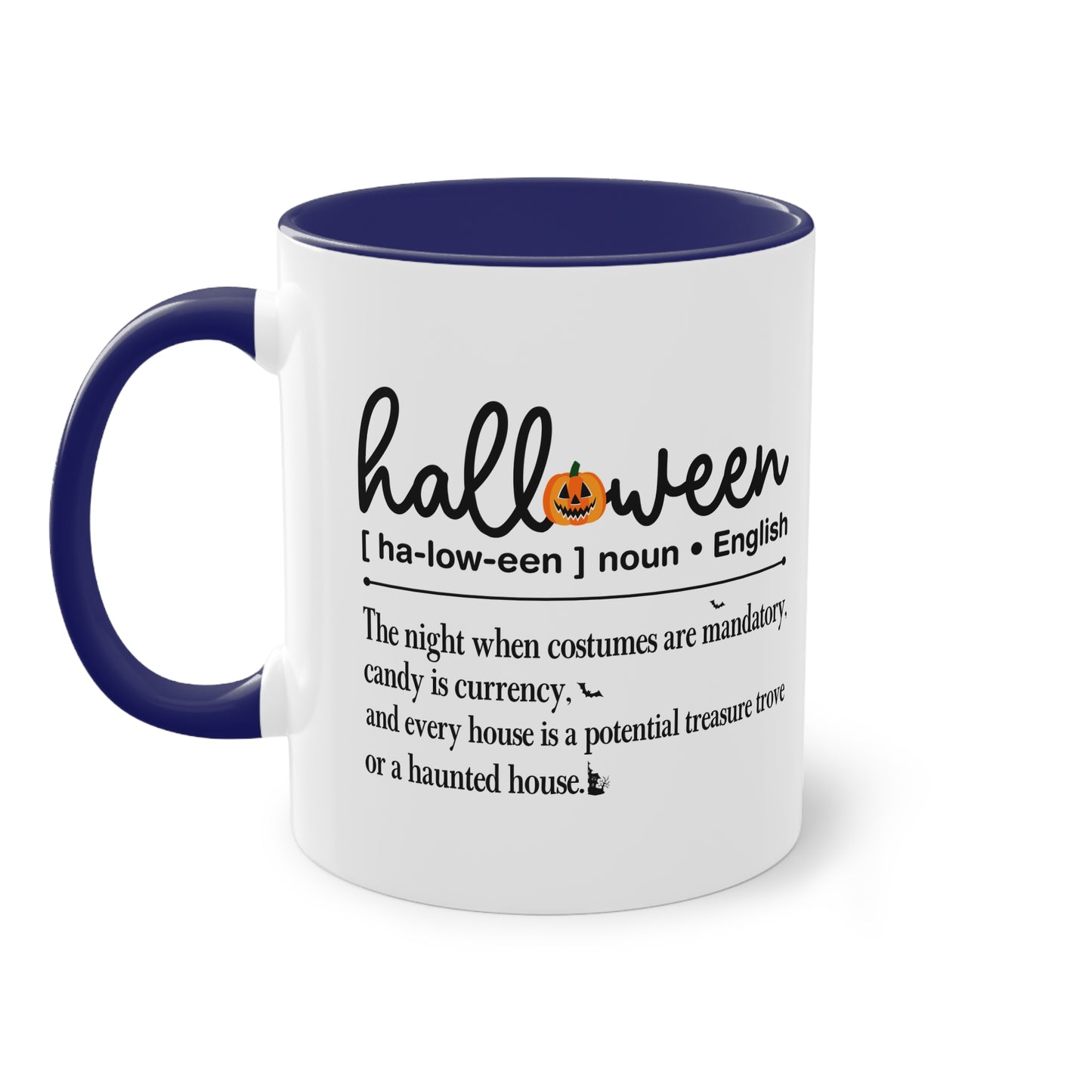 Halloween Tasse mit Definition & Kürbis-Detail | Lustiges Wörterbuch-Design