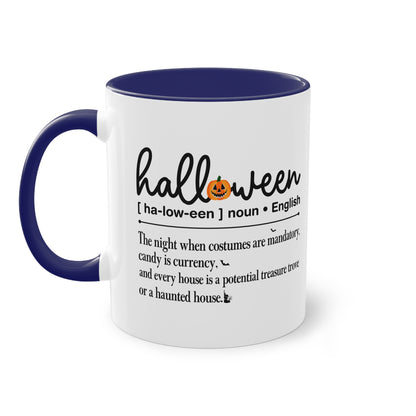 Halloween Tasse mit Definition & Kürbis-Detail | Lustiges Wörterbuch-Design