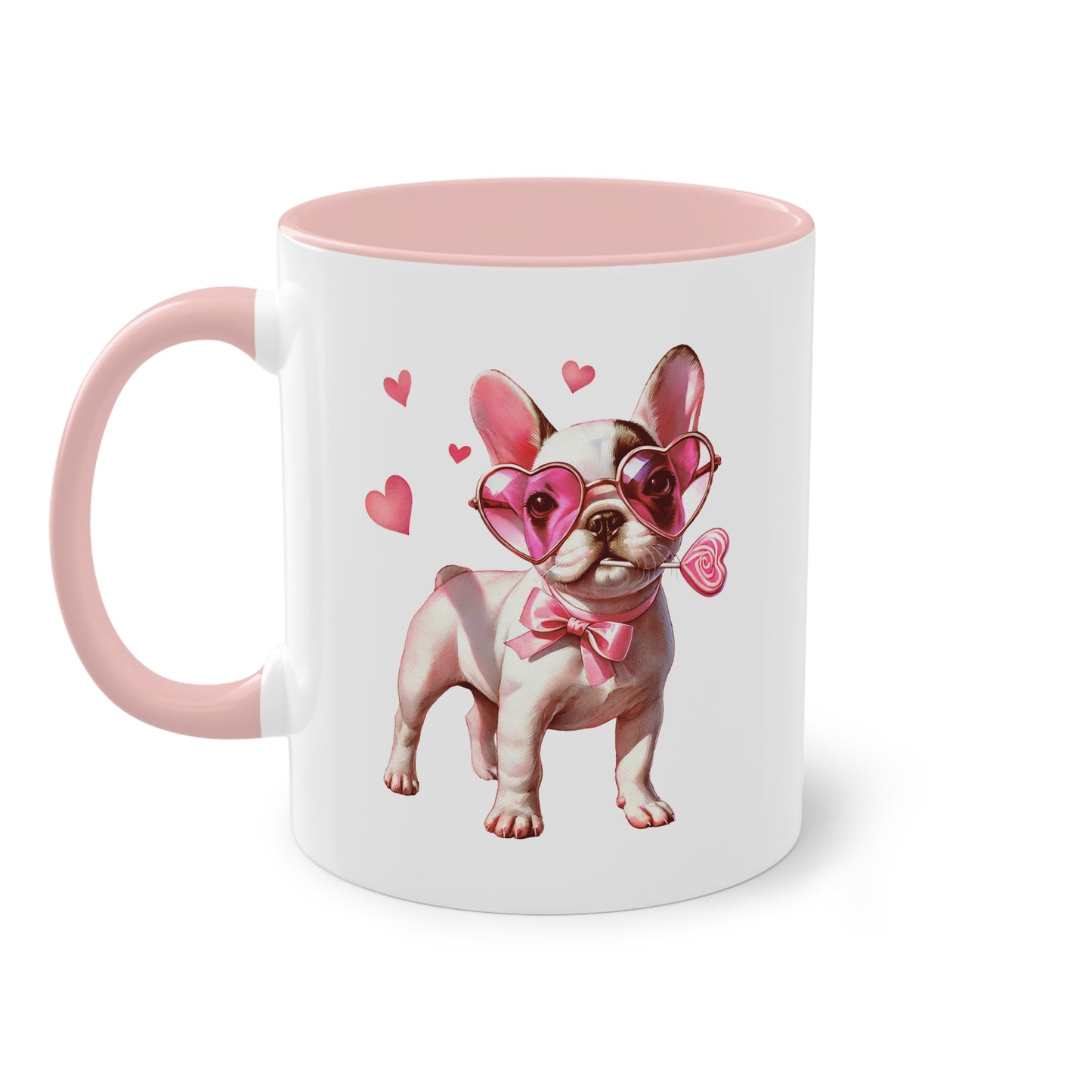 Süße French Bulldog Tasse mit Herzbrille für Hunde Fans