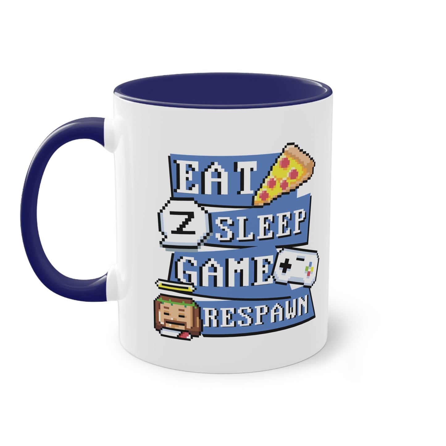 Eat, sleep, game, repeat - Die ultimative Gamer-Pixel-Tasse