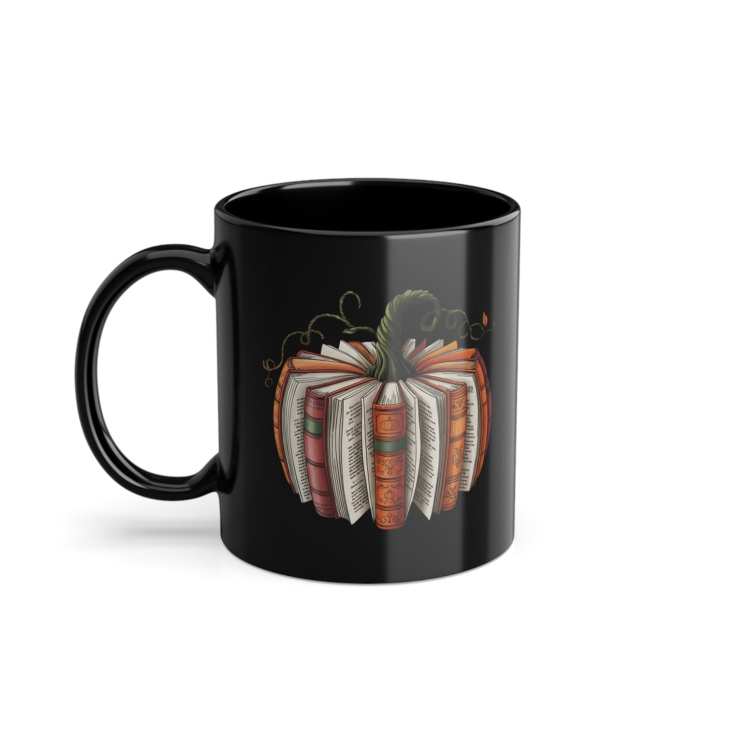 Halloween Tasse für Bücherwürmer mit Kürbis aus Büchern