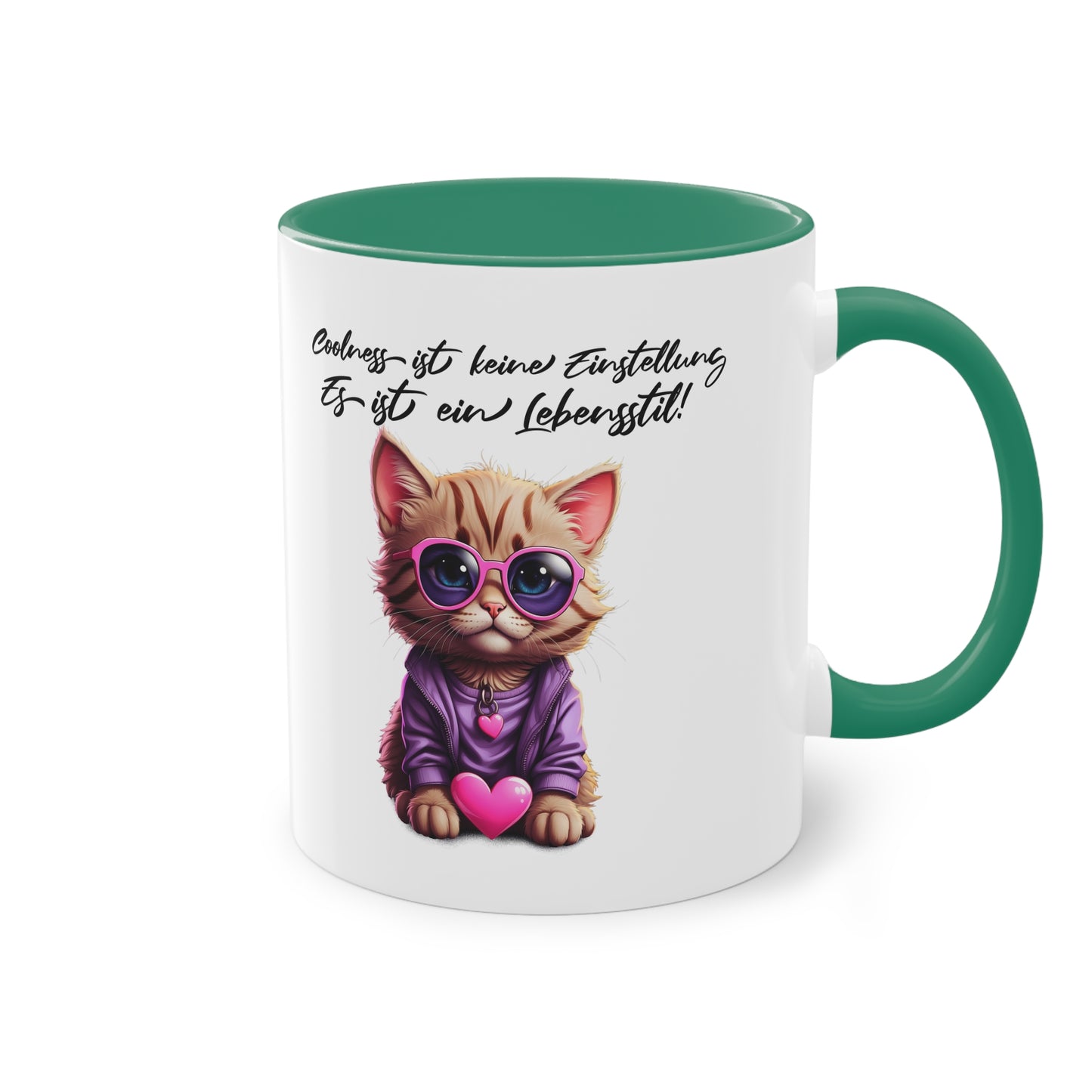 "Coolness ist ein Lebensstil" Tasse mit stylischer Katze - Für Katzenfans