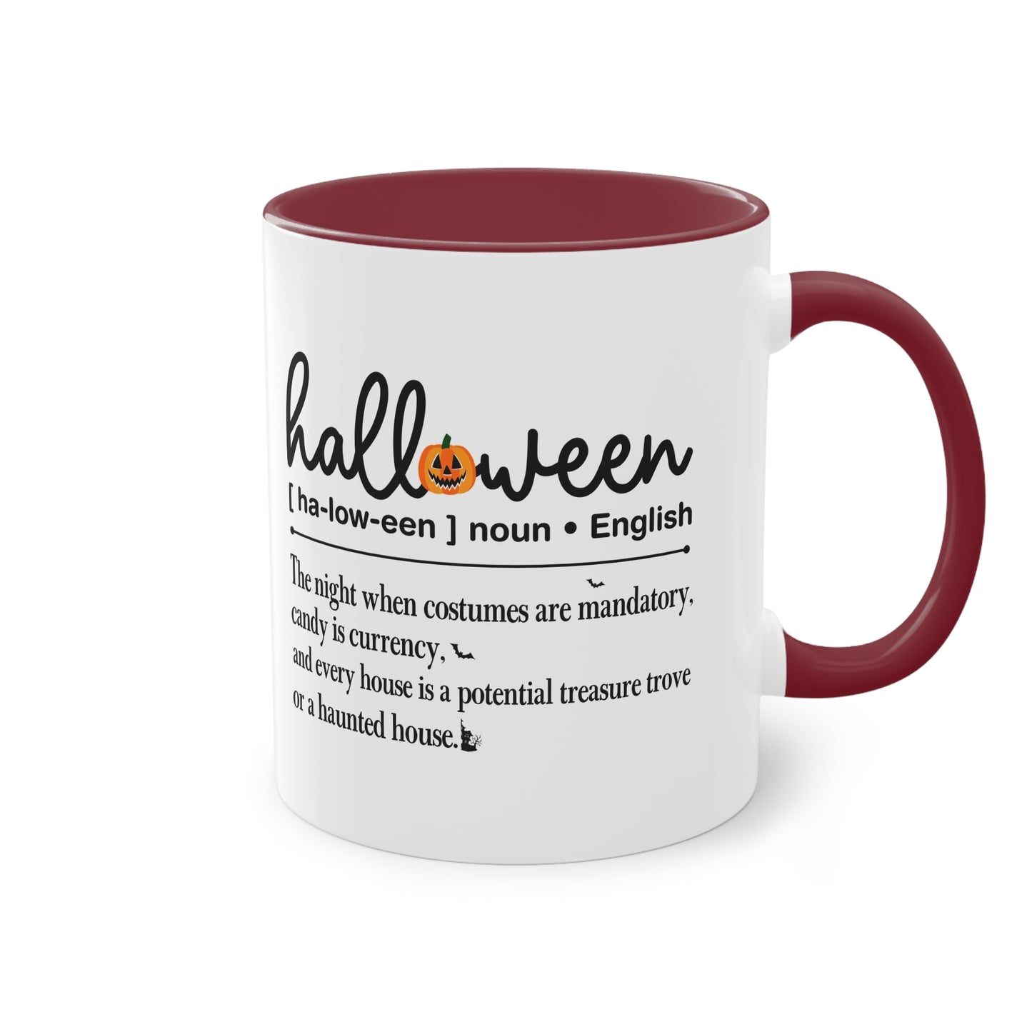 Halloween Tasse mit Definition & Kürbis-Detail | Lustiges Wörterbuch-Design
