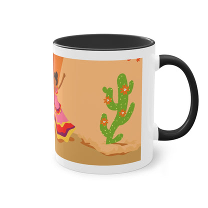 Mexikanische Tänzerinnen Tasse - Farbenfrohes Design mit folkloristischen Motiven