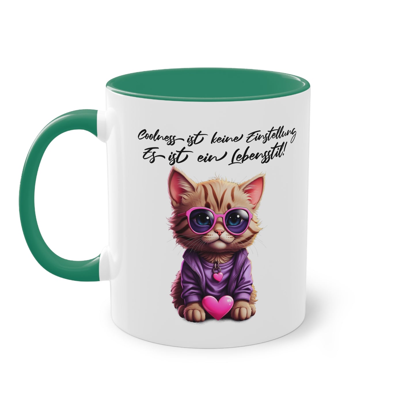 "Coolness ist ein Lebensstil" Tasse mit stylischer Katze - Für Katzenfans