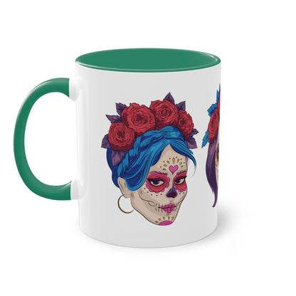 Día de los Muertos Tasse - Elegante Catrina-Designs mit Rosen