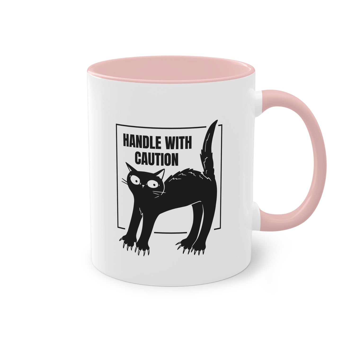 Tasse „Handle with Caution“ für Katzenbesitzer