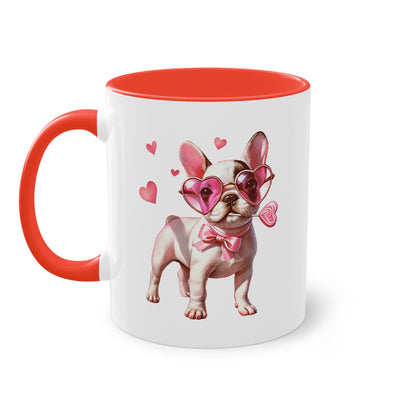 Süße French Bulldog Tasse mit Herzbrille für Hunde Fans