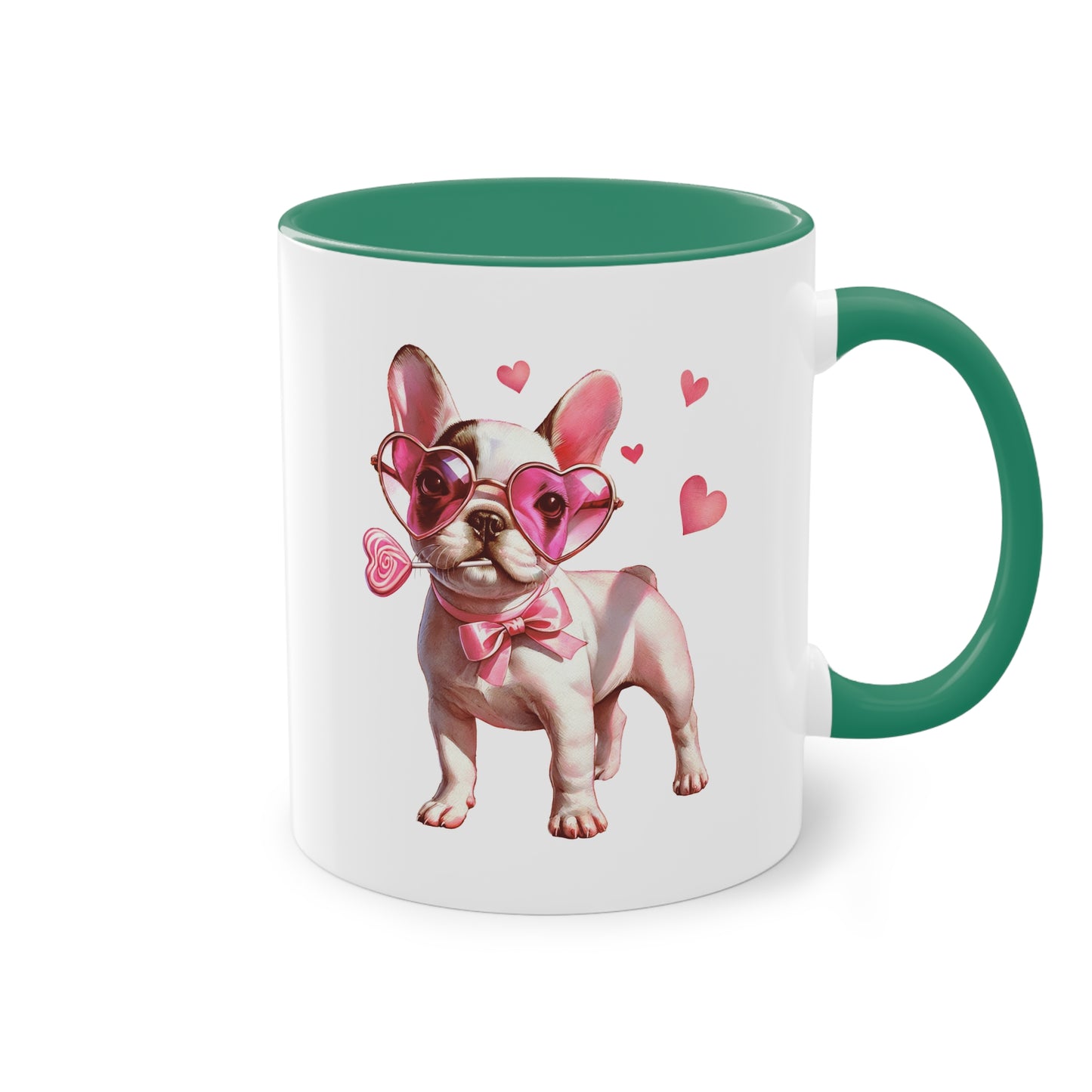 Süße French Bulldog Tasse mit Herzbrille für Hunde Fans