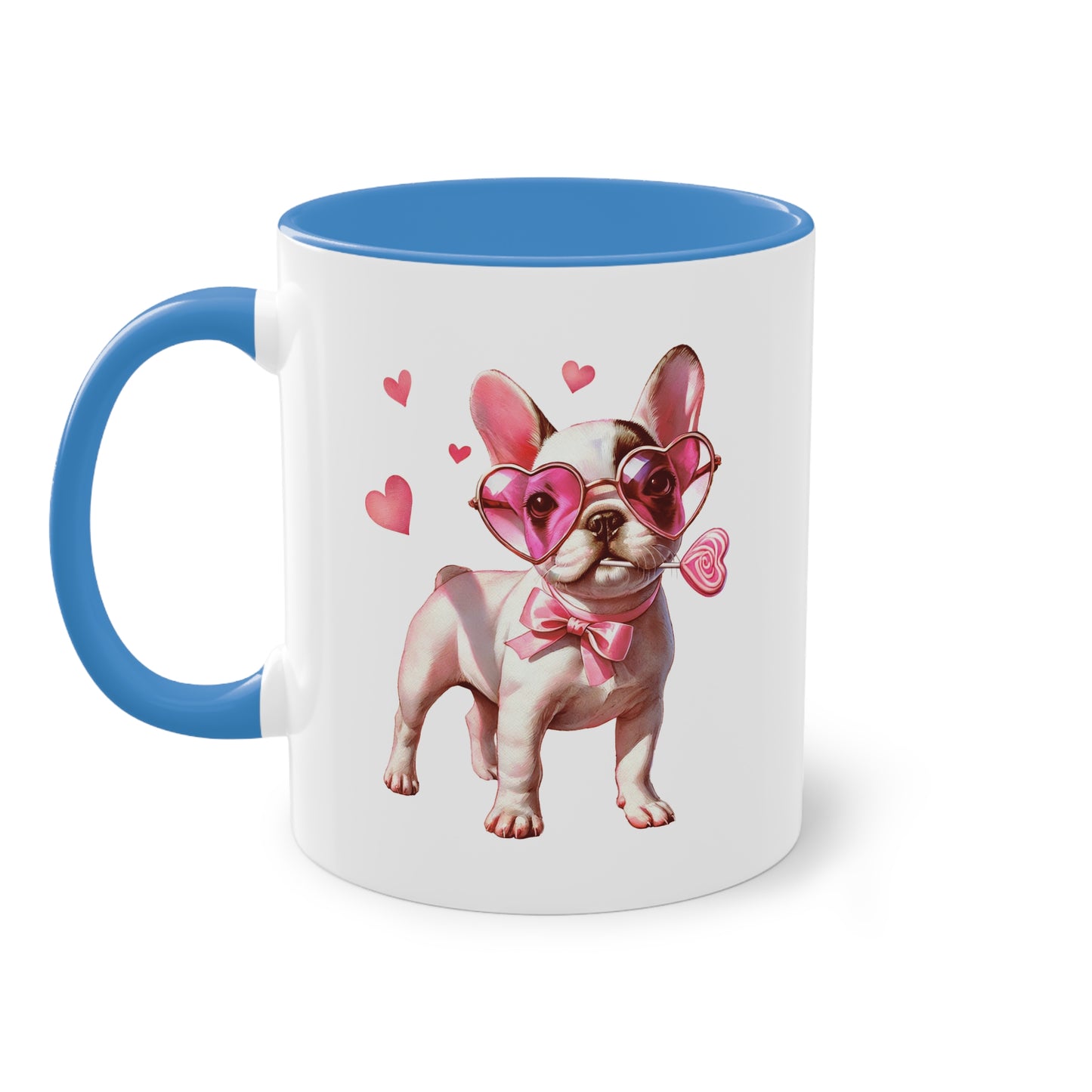 Süße French Bulldog Tasse mit Herzbrille für Hunde Fans
