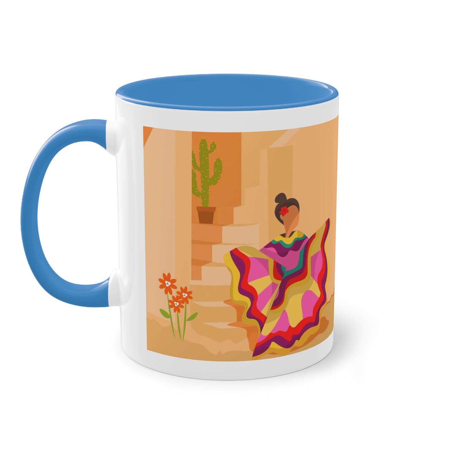 Mexikanische Tänzerinnen Tasse - Farbenfrohes Design mit folkloristischen Motiven