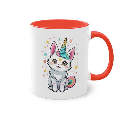 Magische Katzen-Einhorn Tasse - Keramik Tasse mit Einhornkatze Design