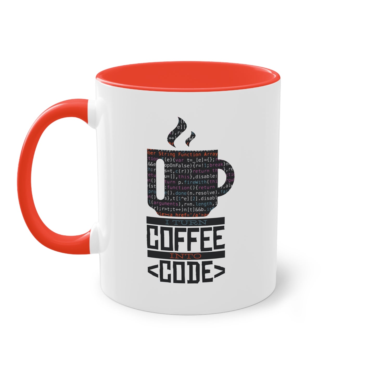 "I turn coffee into code" Tasse für Programmierer