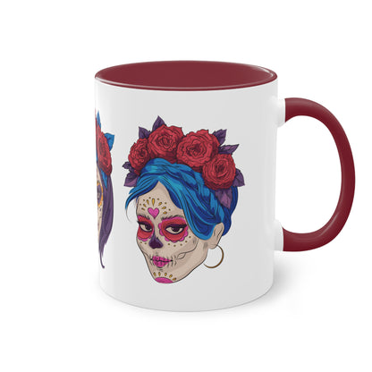 Día de los Muertos Tasse - Elegante Catrina-Designs mit Rosen