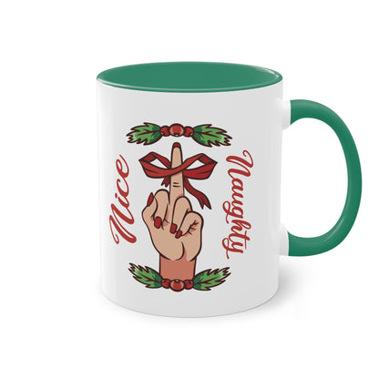 Böse und Brav im Weihnachtsstil: Naughty & Nice Tasse