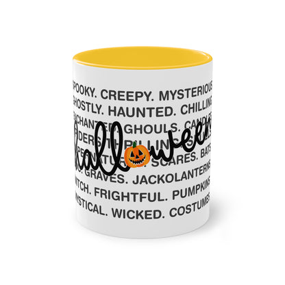 Halloween Tasse mit Wortwolke & Schriftzug | Gruseliges Herbst-Design