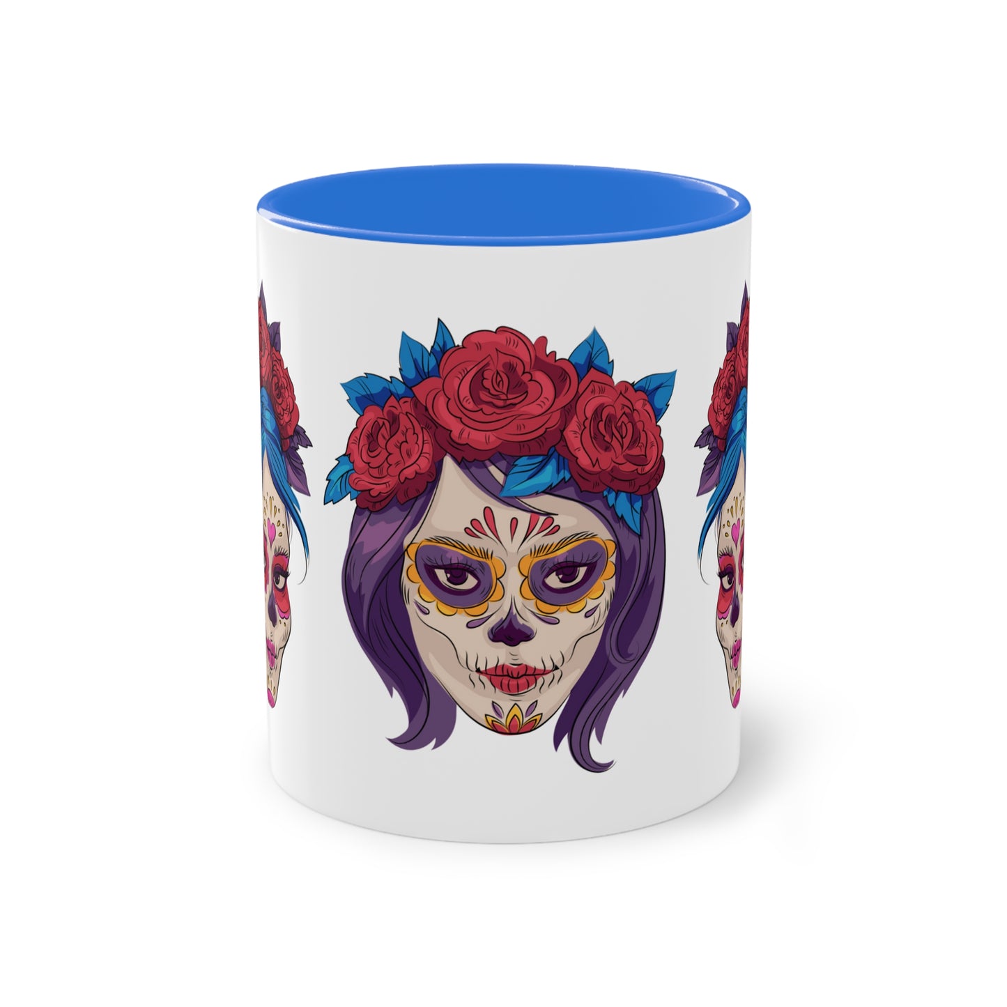 Día de los Muertos Tasse - Elegante Catrina-Designs mit Rosen