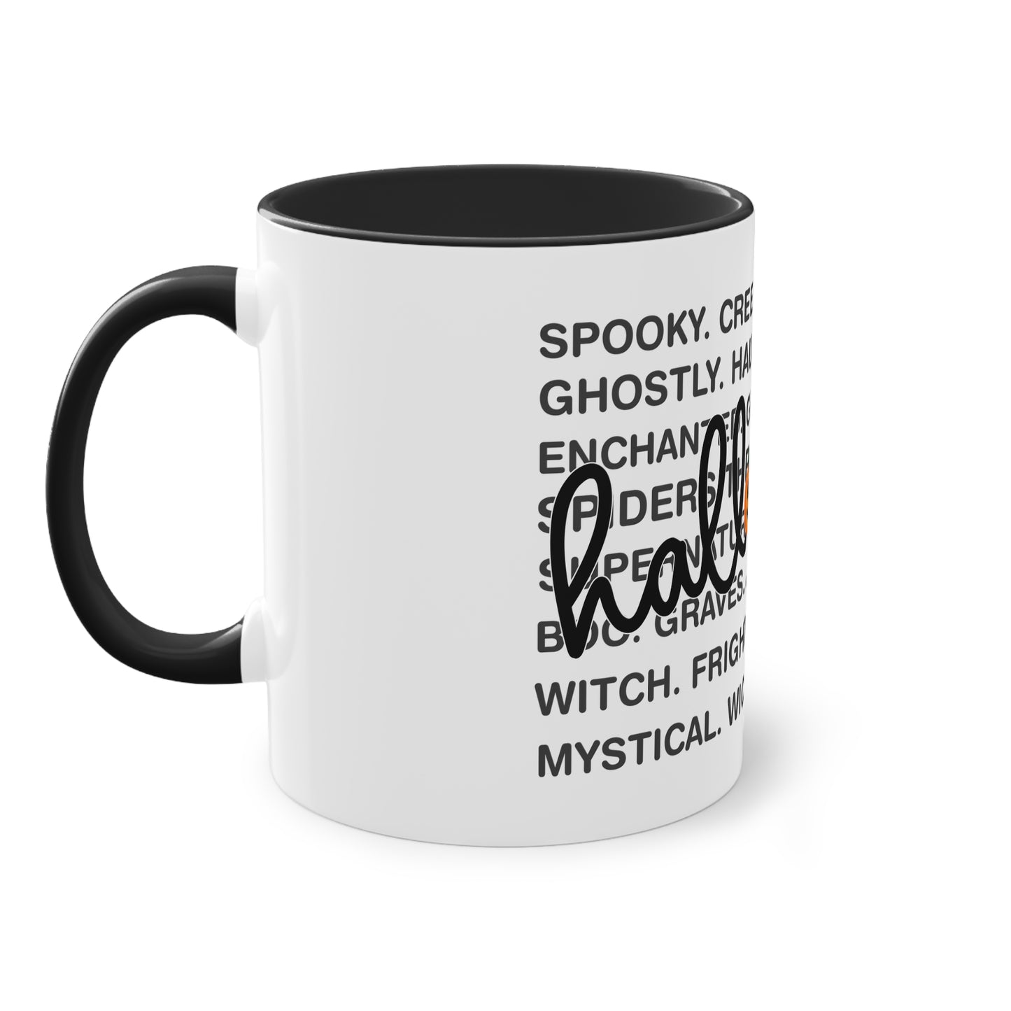 Halloween Tasse mit Wortwolke & Schriftzug | Gruseliges Herbst-Design
