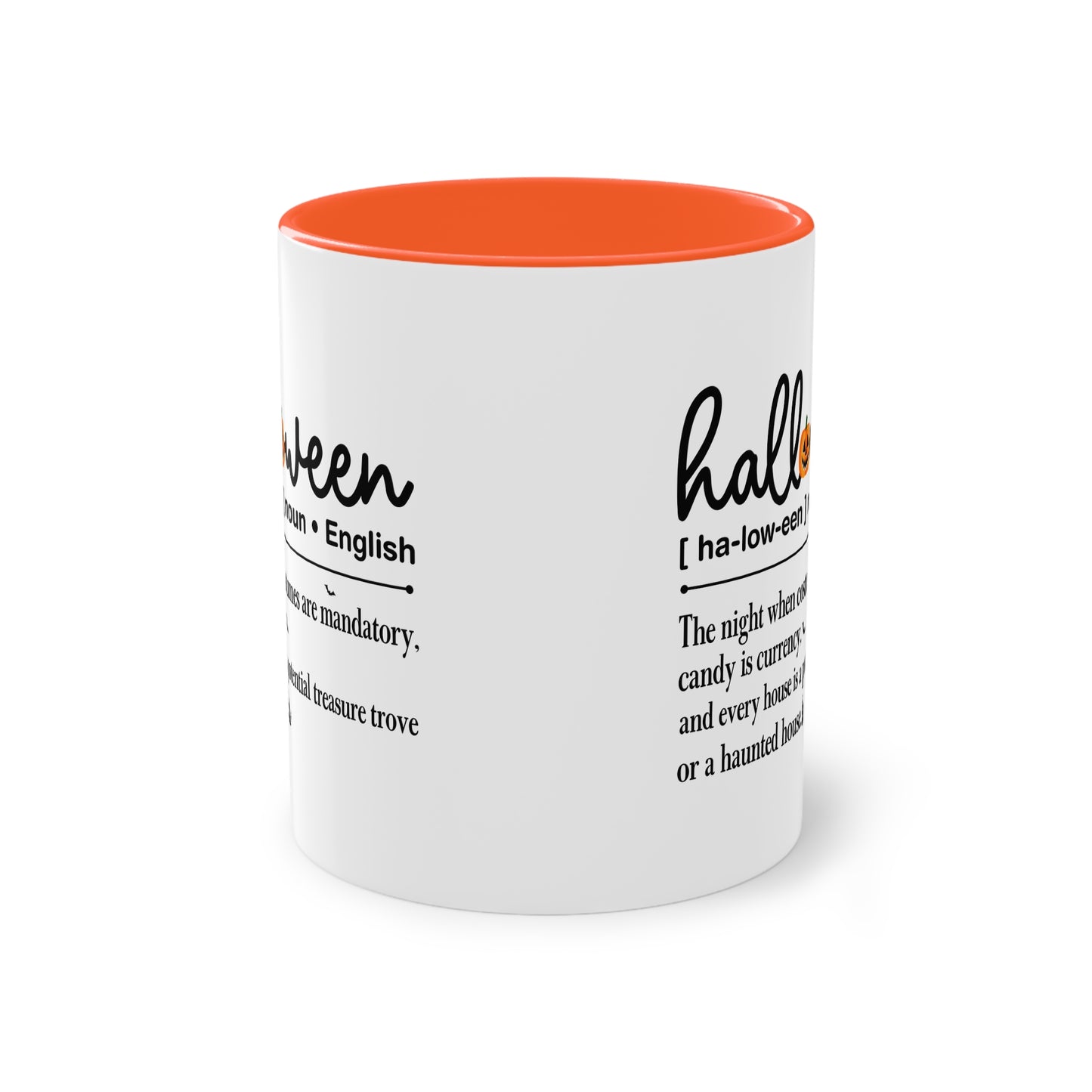 Halloween Tasse mit Definition & Kürbis-Detail | Lustiges Wörterbuch-Design