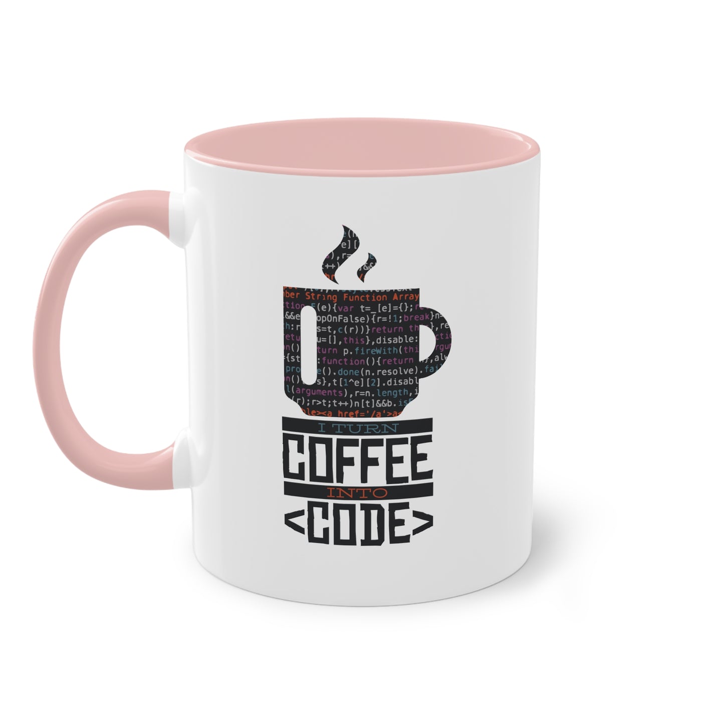 "I turn coffee into code" Tasse für Programmierer