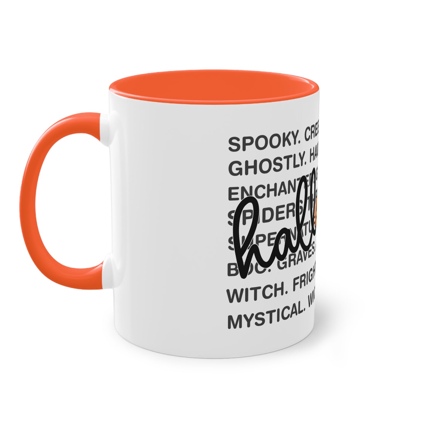 Halloween Tasse mit Wortwolke & Schriftzug | Gruseliges Herbst-Design