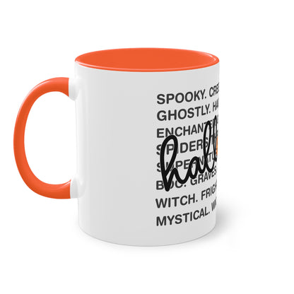 Halloween Tasse mit Wortwolke & Schriftzug | Gruseliges Herbst-Design