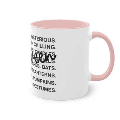Halloween Tasse mit Wortwolke & Schriftzug | Gruseliges Herbst-Design