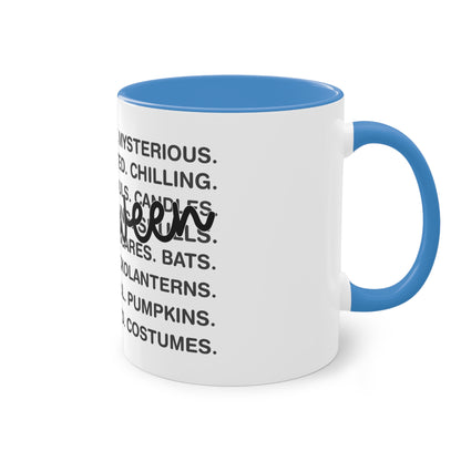 Halloween Tasse mit Wortwolke & Schriftzug | Gruseliges Herbst-Design