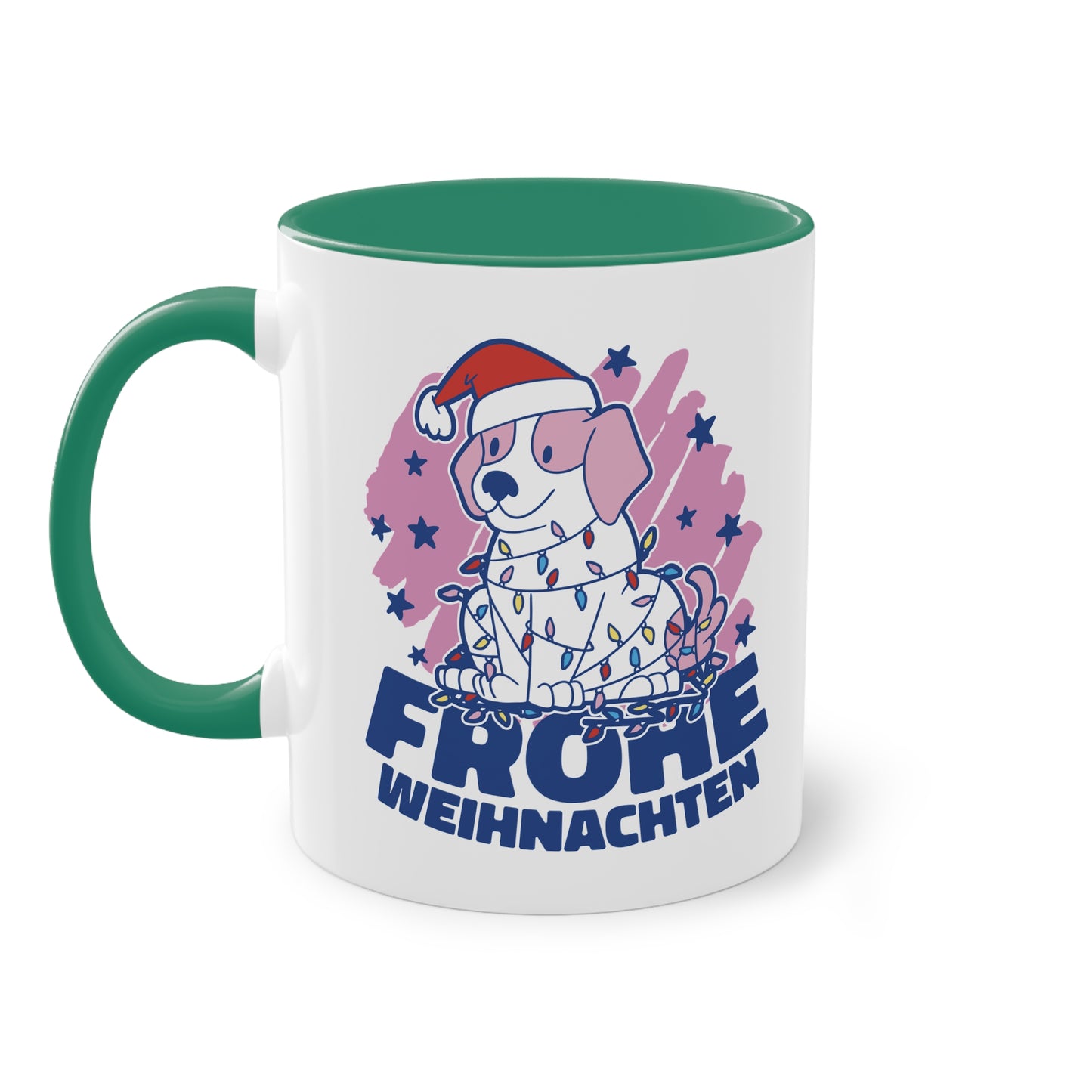 Frohe Weihnachten Hundetasse - Festliche Kaffeetasse für Hundefans