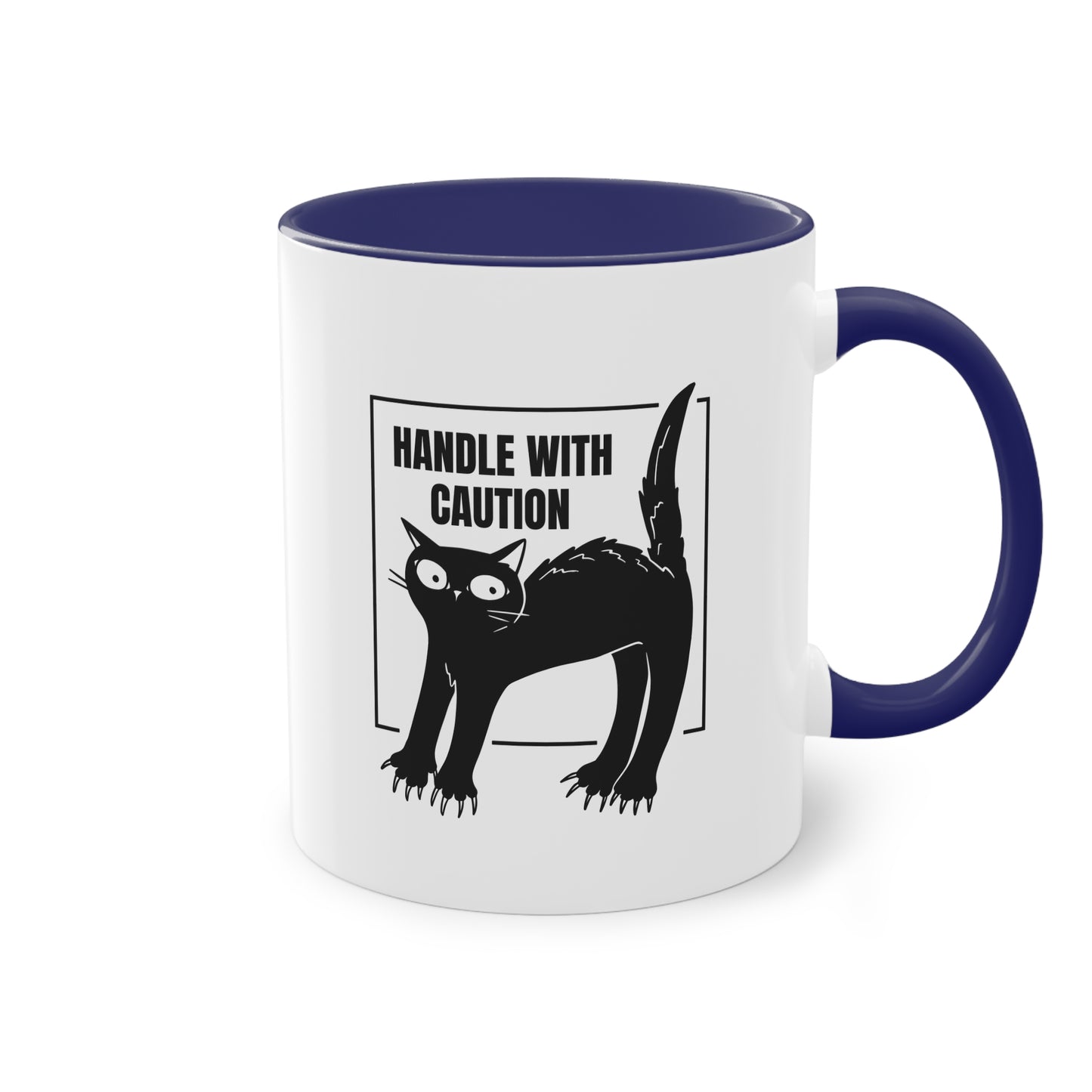 Tasse „Handle with Caution“ für Katzenbesitzer