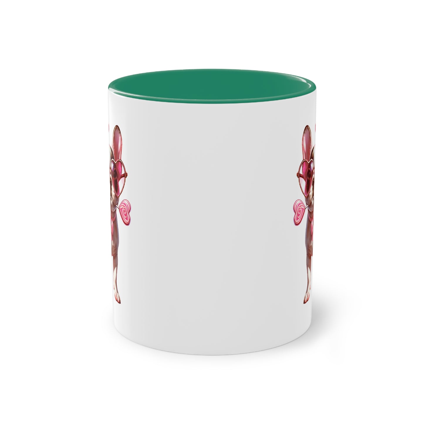 Süße French Bulldog Tasse mit Herzbrille für Hunde Fans