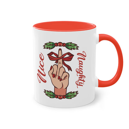 Böse und Brav im Weihnachtsstil: Naughty & Nice Tasse