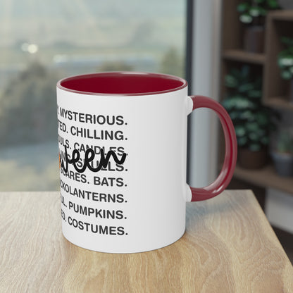 Halloween Tasse mit Wortwolke & Schriftzug | Gruseliges Herbst-Design
