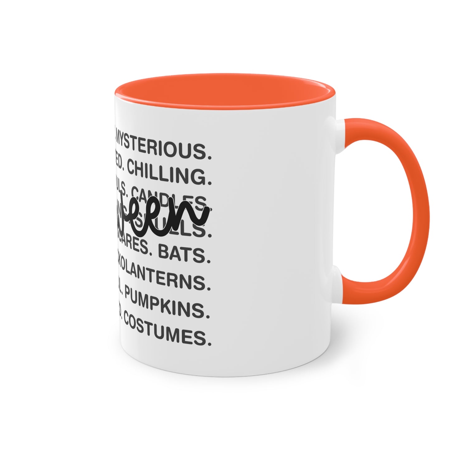 Halloween Tasse mit Wortwolke & Schriftzug | Gruseliges Herbst-Design