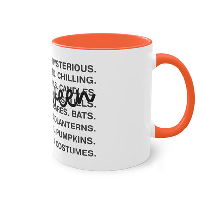 Halloween Tasse mit Wortwolke & Schriftzug | Gruseliges Herbst-Design