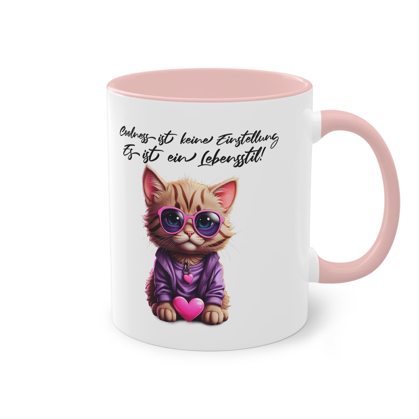 "Coolness ist ein Lebensstil" Tasse mit stylischer Katze - Für Katzenfans