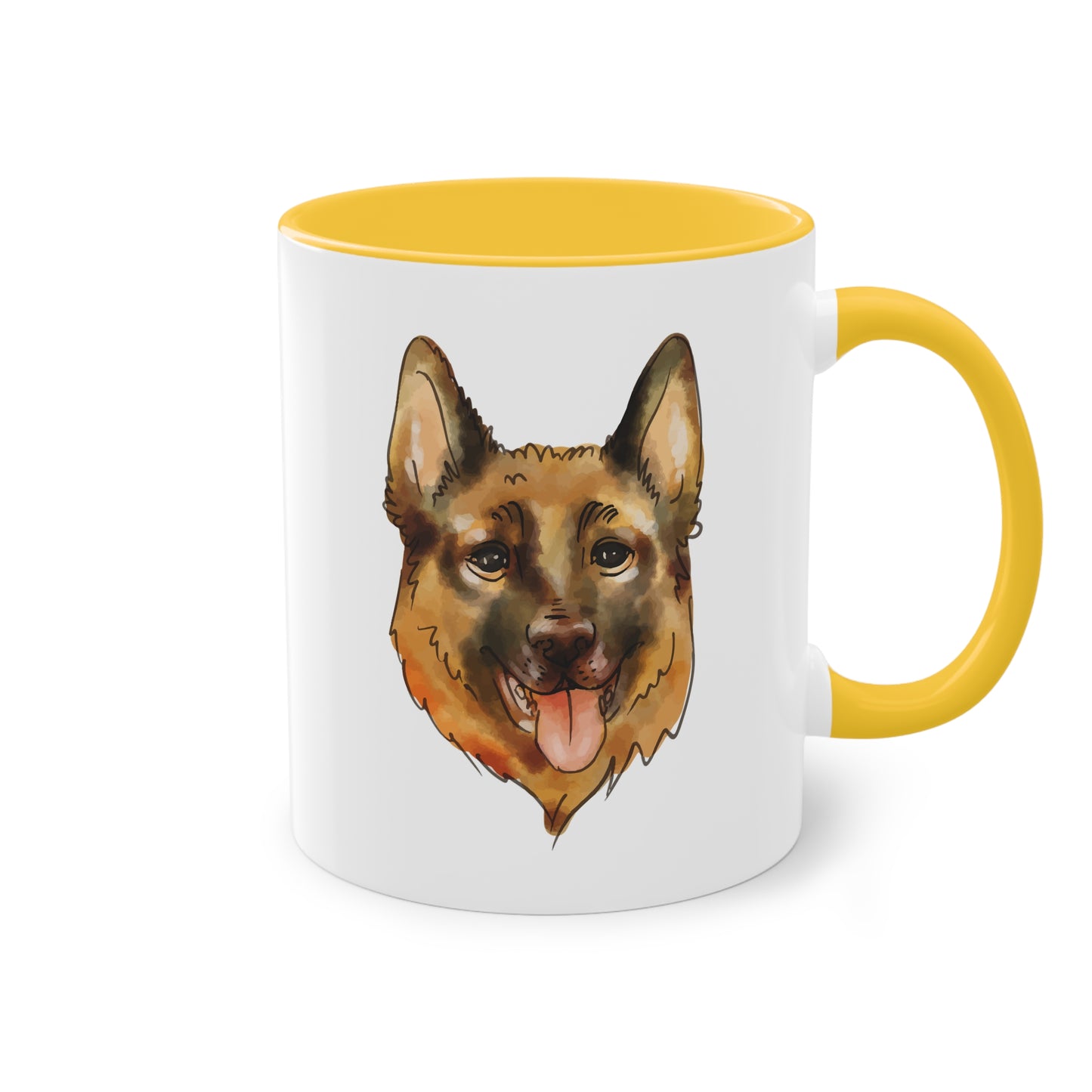 Schäferhund Tasse - Treuer Begleiter im Aquarellstil