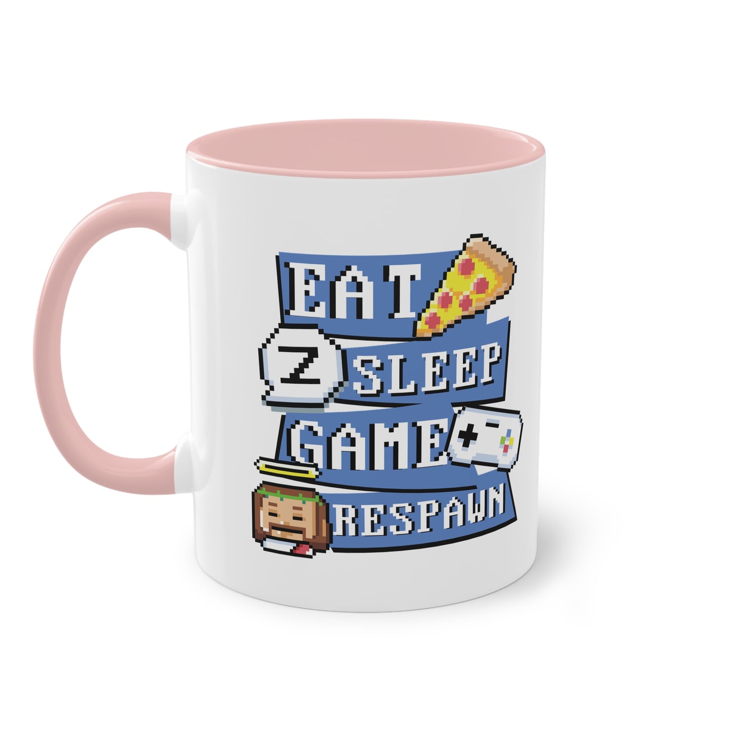 Eat, sleep, game, repeat - Die ultimative Gamer-Pixel-Tasse