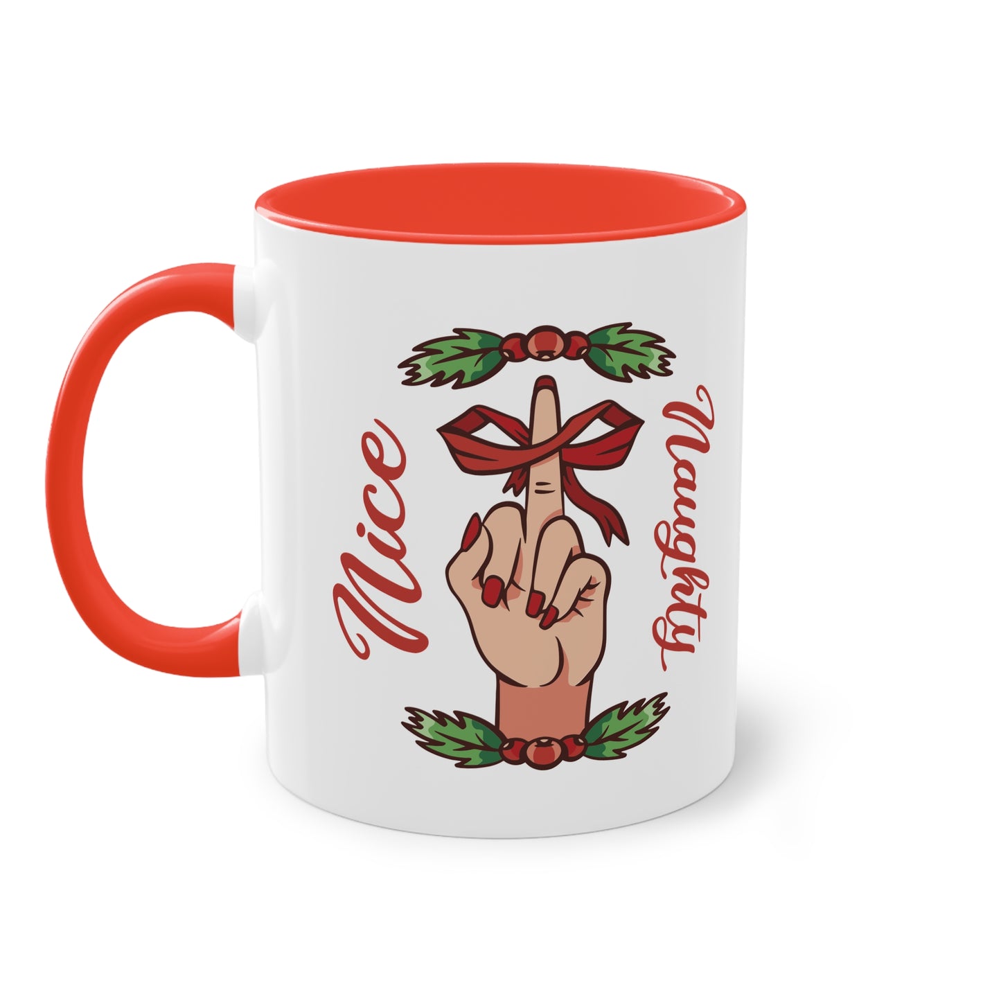 Böse und Brav im Weihnachtsstil: Naughty & Nice Tasse