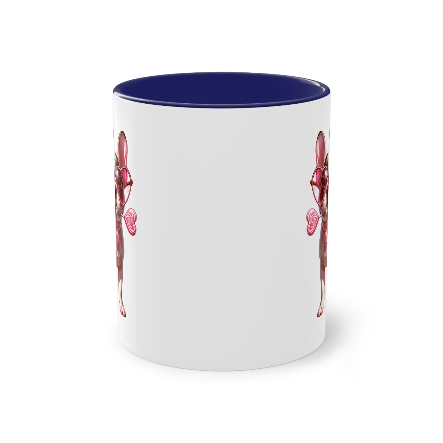 Süße French Bulldog Tasse mit Herzbrille für Hunde Fans