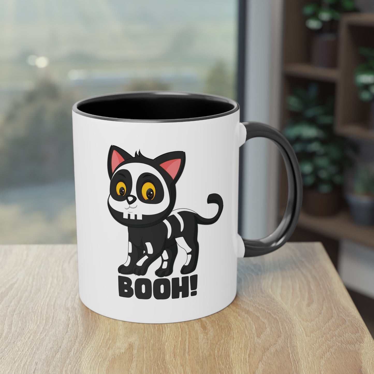 Booh! Schwarze Katze Halloween Tasse