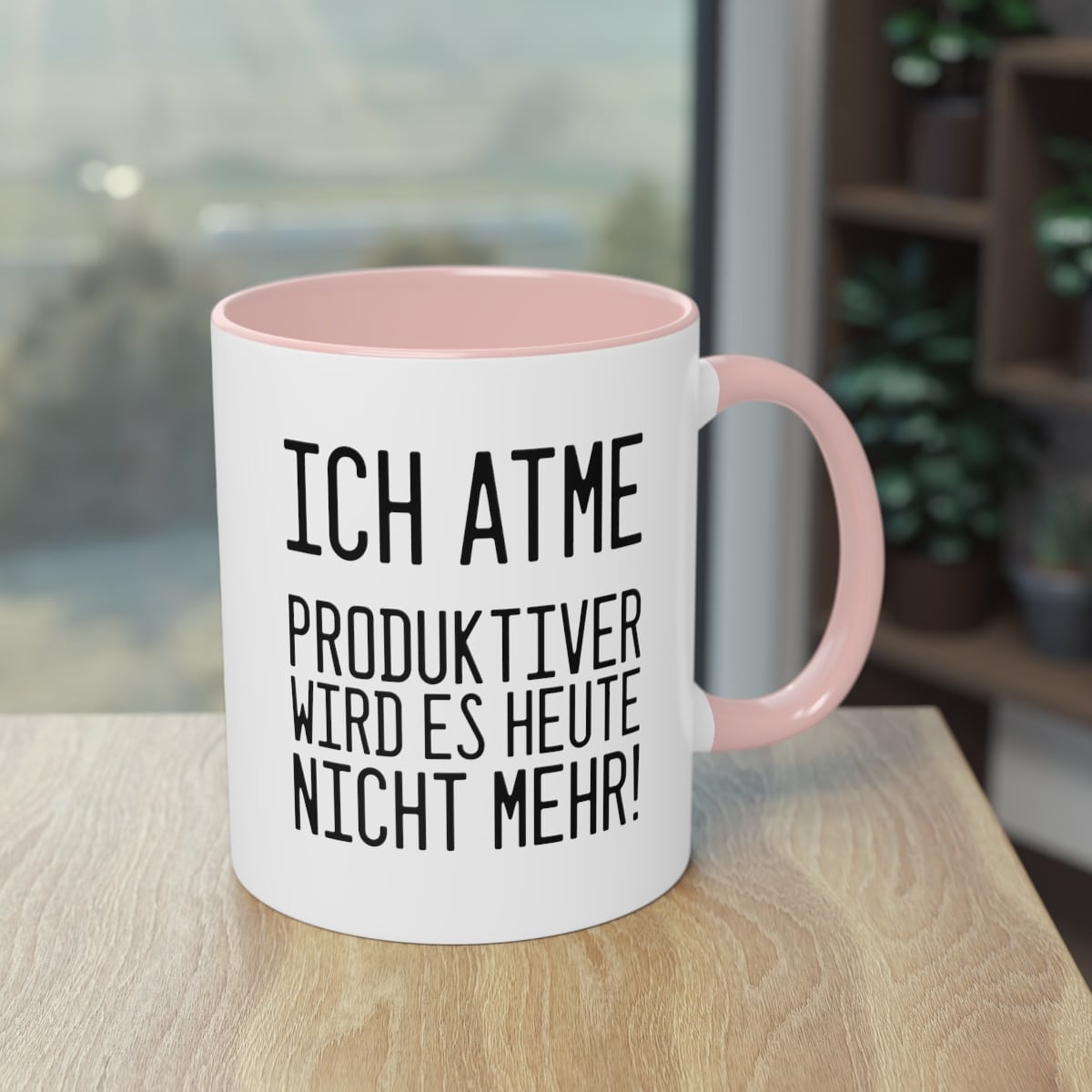 Spruch: "Ich atme - produktiver wird es heute nicht mehr!" Tasse