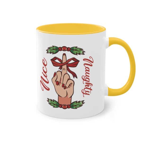 Böse und Brav im Weihnachtsstil: Naughty & Nice Tasse