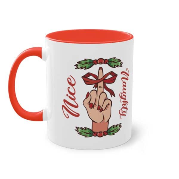 Böse und Brav im Weihnachtsstil: Naughty & Nice Tasse